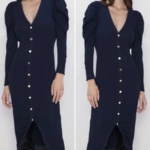 Ribbed VNeck Sweater Dress